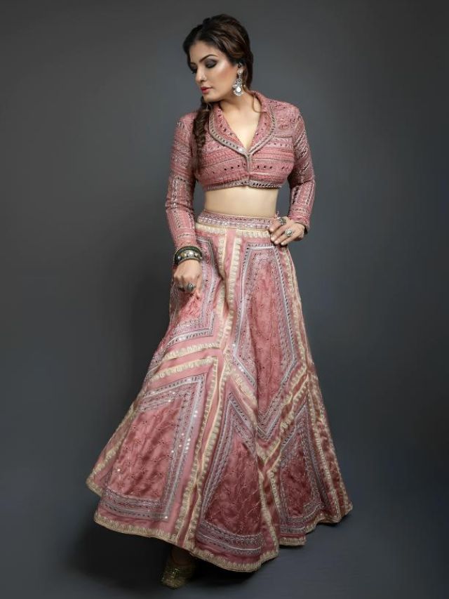 Ravina Tandon’s Modern Collared Lehenga Blouse for Winter Brides