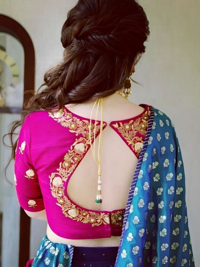 Triangle Cut Back Design for Lehenga Blouse