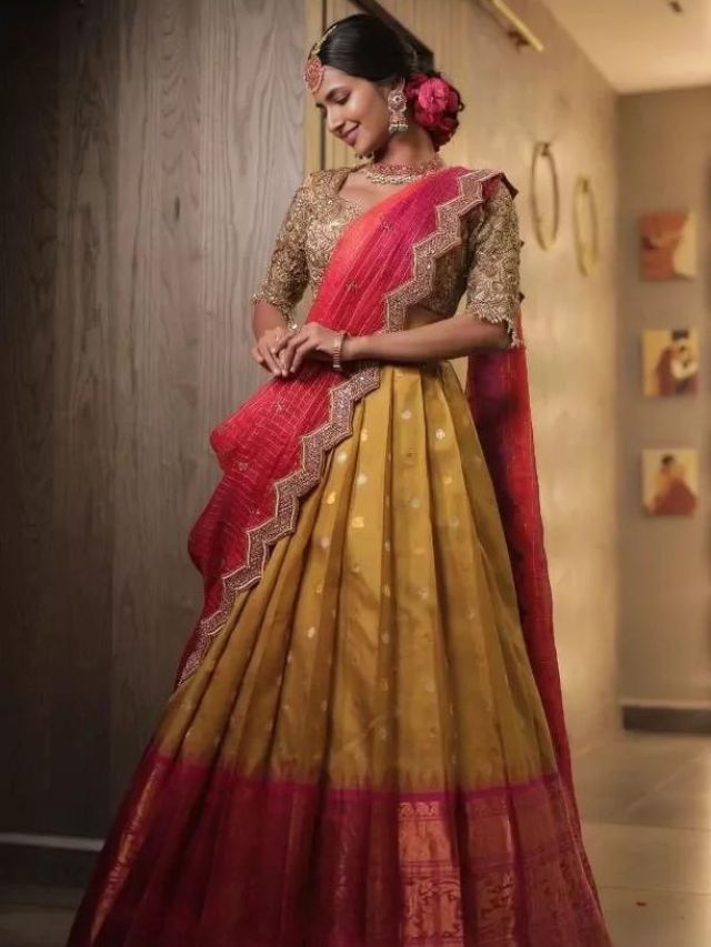 Half and Half Saree Style For Sangeet Sandhya