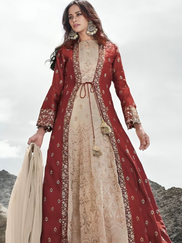 Jacket Style Anarkali Suit in Sangeet Sandhya