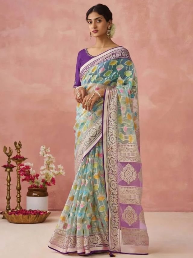 Find Your Best Sarees for Engagement Organza Sarees for Wedding Engagement