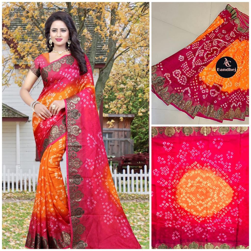 Buy Art Silk New Bandhani Saree at Rs. 849 online from Surati ...