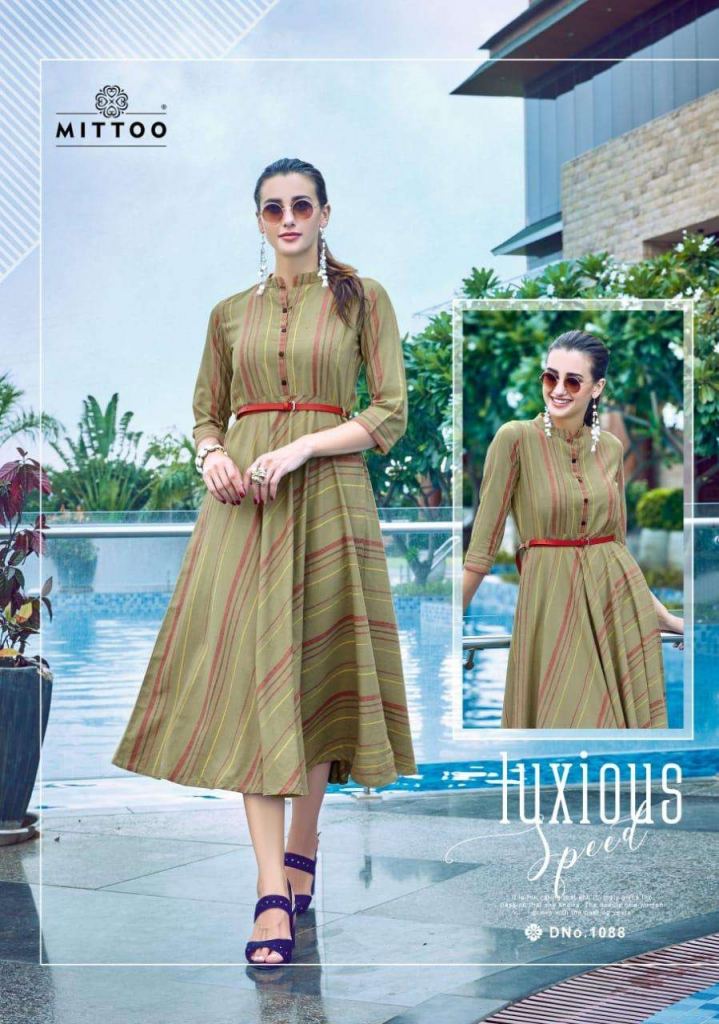 belt vol-12 by mittoo fancy look designer rayon print kurtis catalogue  exporter surat