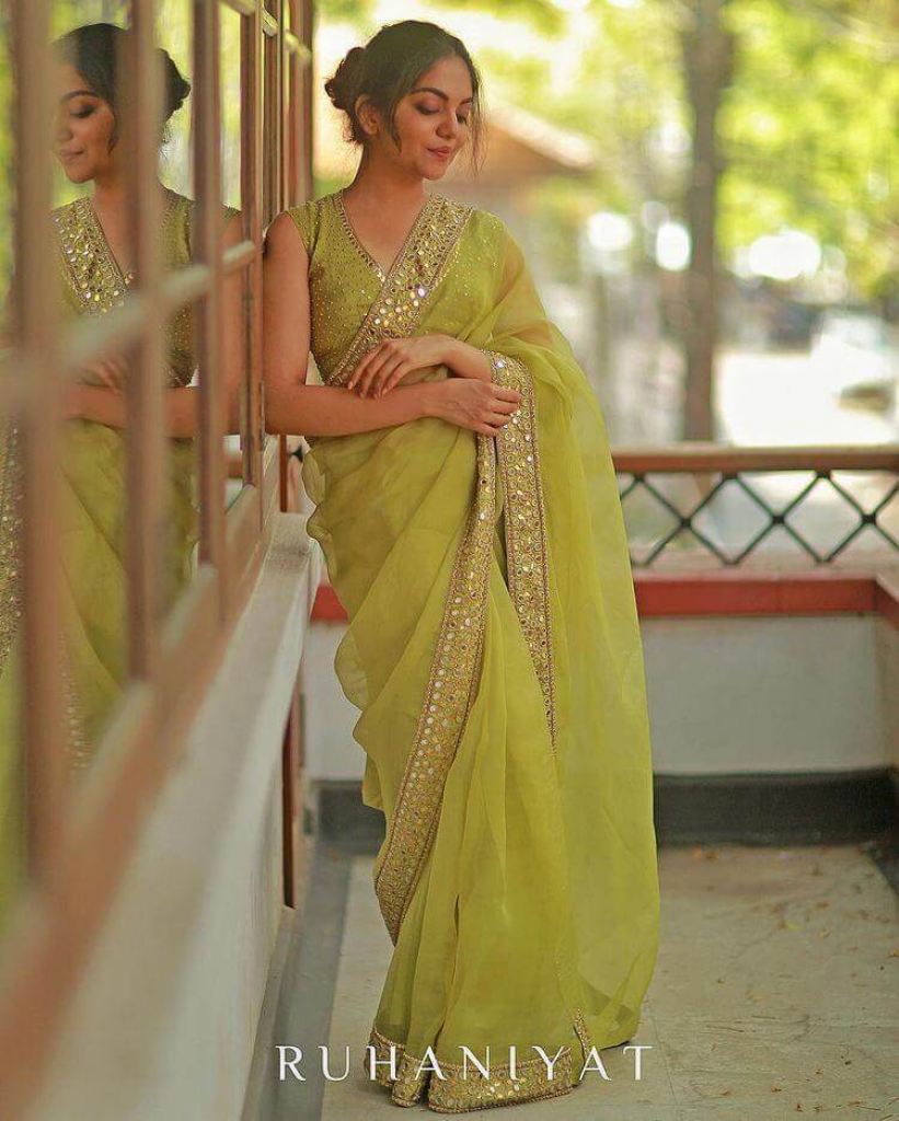 Sabyasachi Pure Organza Saree Georgette wedding party wear designer saree Embroidery work party wear indian style bollywood designer saree