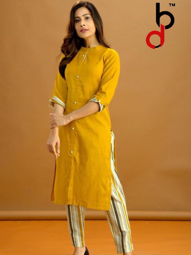 Printed 3/4th Sleeve Leheriya Potli Button Cotton Kurti, Size: XS-4XL at Rs  1199/piece in Jaipur