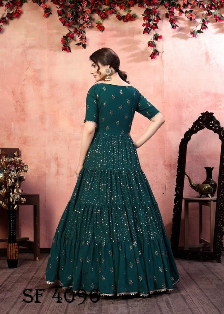 Mriganka Satin Handcrafted and Embroidered Dark Green Dress – EAST & GRACE