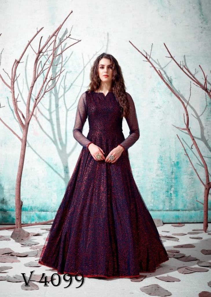Beautiful Work Georgette Wine Color Long Gown – bollywoodlehenga