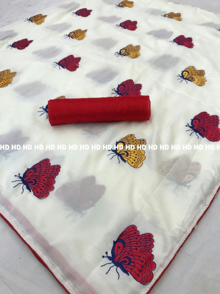 Heritage Designer TM Red Color partywear sarees