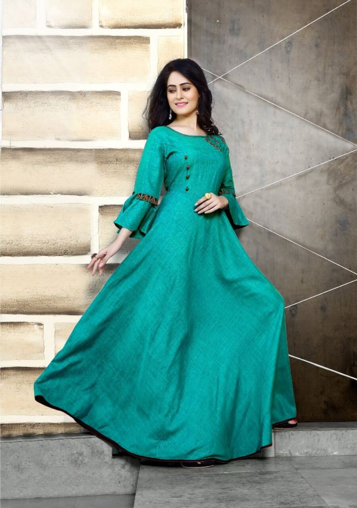 PAAVI KAJAL ANARKALI FANCY KURTI MANUFACTURE IN SURAT BEST DISCOUNT SUPERB FANCY  LATEST CATALOGUE 2023 - Rehmat Boutique