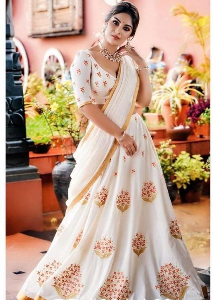 Buy NEW LEHENGA CHOLI IN GEORGETTE WITH SIMPLE PRETTY LOOK at Rs. 1149  online from Surati Fabric designer lehenga : SF-DN:MC9093