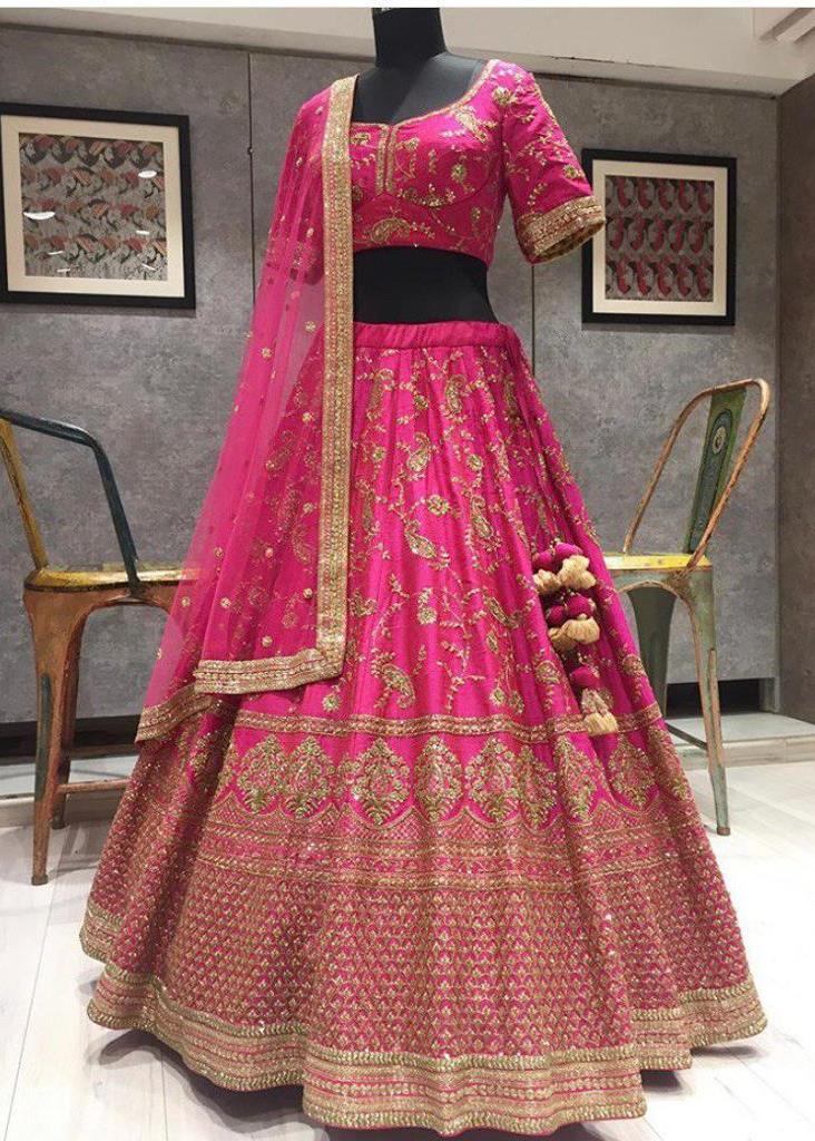 Buy NEW LEHENGA CHOLI IN PREET PINK COLOR at Rs. 1299 online from ...