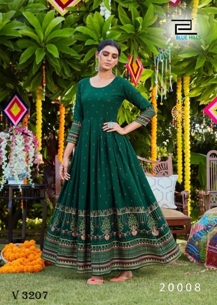 Buy Party Wear Gown In Dark Green Color By Blue Hills at Rs. 1200 ...