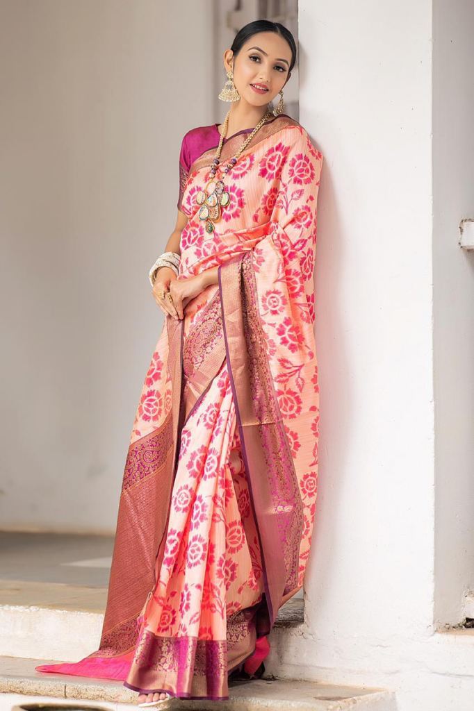 Buy Saundrya Handloom Weaving Silk Rose Pink at Rs. 1600 online from ...