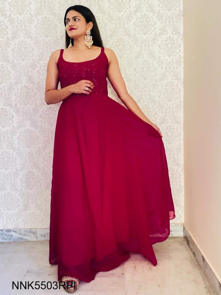 Gowns for Women Party Wear Magenta Colour Gown