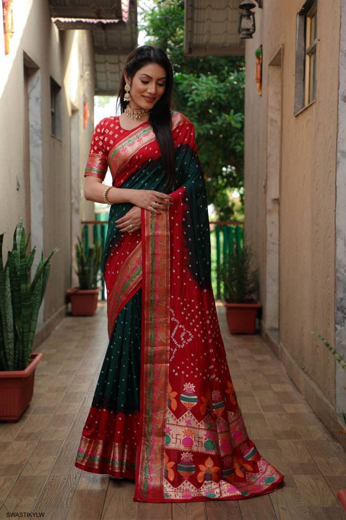 Kadambati Pure Bandhej silk saree