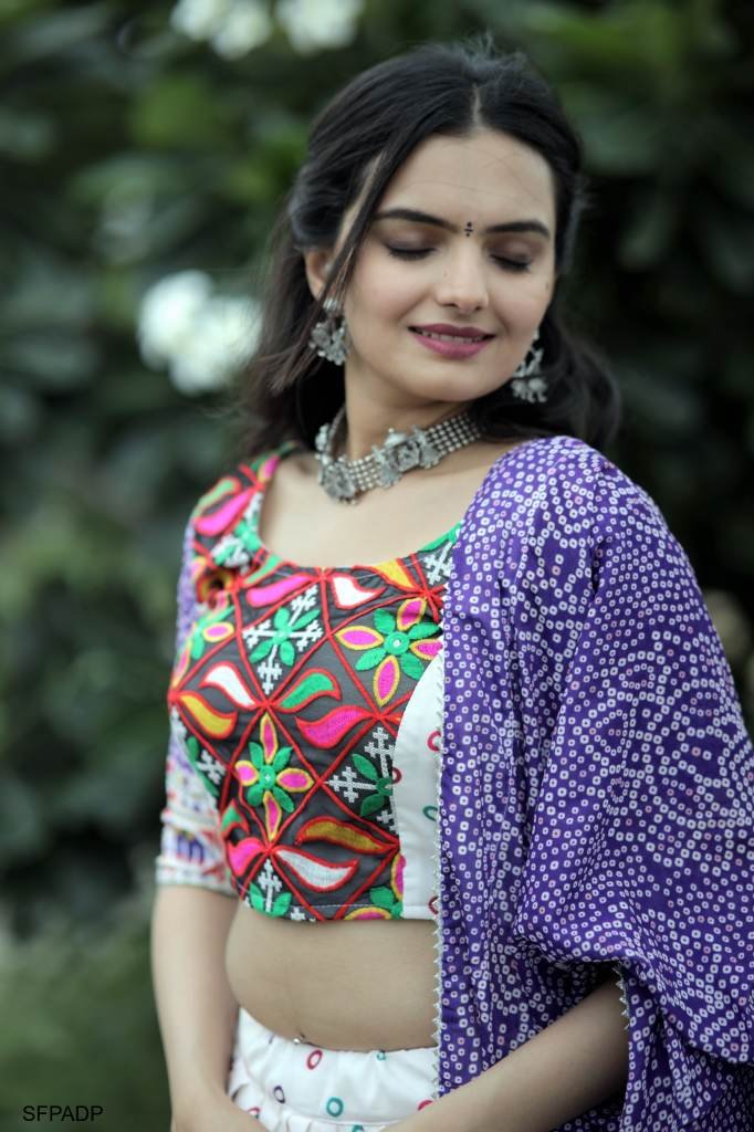 Lovely Purple Floral Digital Printed & Embroidered Lehenga Choli