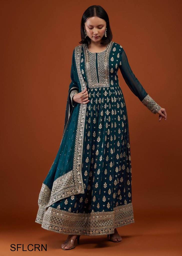 Buy Indian Virasat Cotton Women Peach Printed Anarkali Dress for Women  (IVK758-S, Small) at Amazon.in