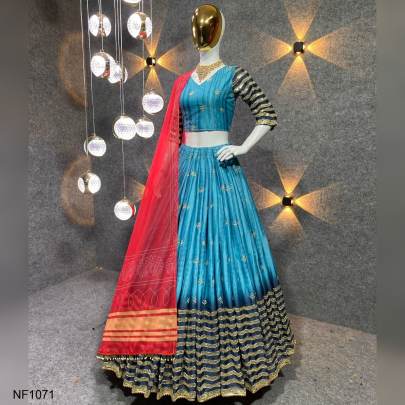 ??signer Lehenga Digital Print with Sequence And Embroidery work New Fancy Style NF1071