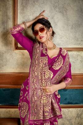 Aakrti Lichi Silk Pink Colour Saree