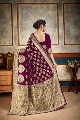 Aakrti Lichi Silk Wine Colour Saree