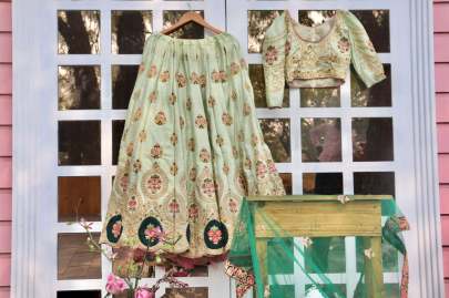 Adda Silk Pista Colour LenghaCholi
