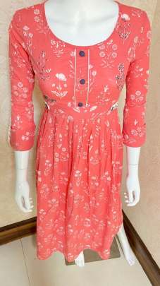 Alisa Fancy Cotton Kurti Pink