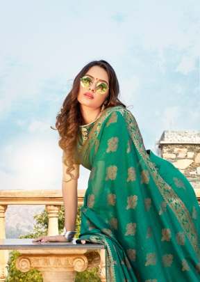 Amora Soft Cotton Weaving Green Saree