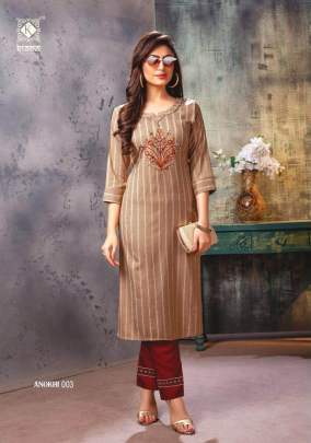 Anokhi  Embroidery Work Kurtis With Pants Catalogue