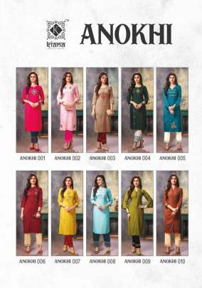 Anokhi  Embroidery Work Kurtis With Pants Catalogue