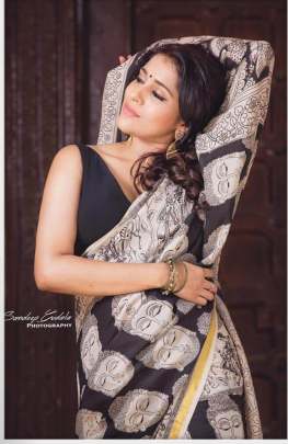 BEAUTIFUL CHANDERI COTTON SAREE IN CREAM