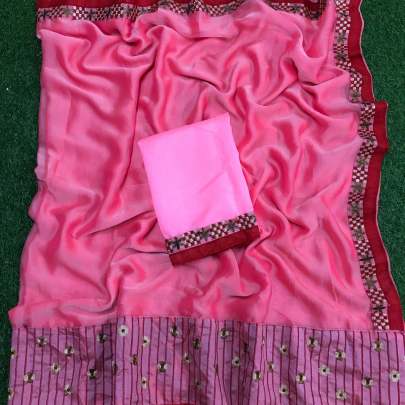 BEAUTIFUL CRAP SILK SATIN SAREE