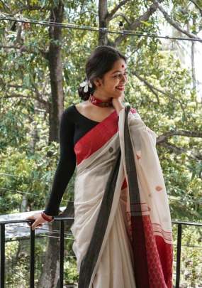 BEAUTIFUL FANCY COTTON SAREE WITH DIGITAL PRINT 