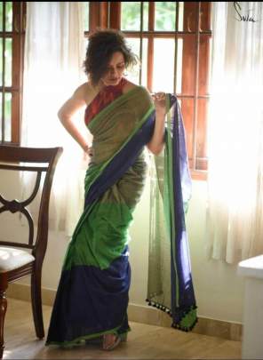 BEAUTIFUL FANCY COTTON SAREE WITH DIGITAL PRINT 