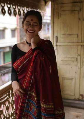 BEAUTIFUL FANCY COTTON SAREE WITH DIGITAL PRINT 