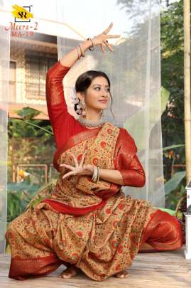 BEAUTIFUL MEERA COTTON SILK SAREE IN ROYAL RED