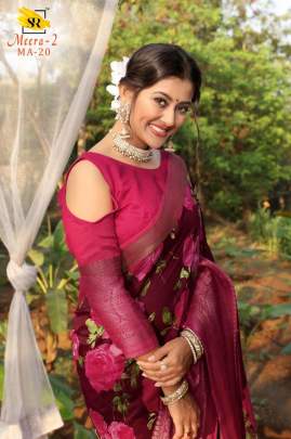 BEAUTIFUL MEERA COTTON SILK SAREE IN DARK PINK 