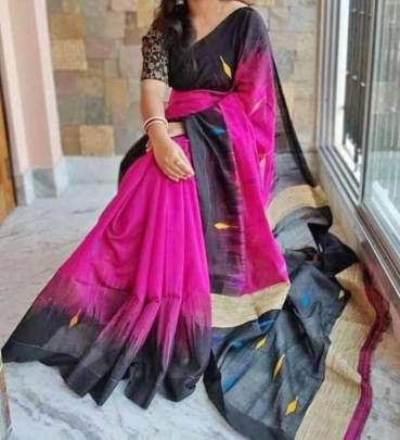 BEAUTIFUL SIMPLE BHAGALPURI SAREE FOR TRADITINAL FUNCTIONS 