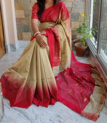 BEAUTIFUL SIMPLE BHAGALPURI SAREE FOR TRADITINAL FUNCTIONS 