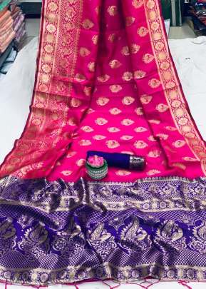 BEAUTIFUL SOFT BANARASI SILK SAREE WITH BEAUTIFUL  WEAVING