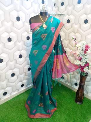 BEAUTIFUL SOFT COTTON  SAREE WITH ALL OVER BEAUTIFUL  WEAVING TILL BLOUSE PART 