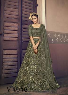 BRIDES VOL  1 Wedding Wear Lehengha Choli In Olive Green Color By SHUBHKALA