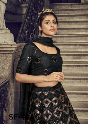 BRIDES VOL  1 Wedding Wear Lehengha Choli In Black Color By SHUBHKALA
