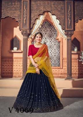 BRIDESMAID VOL 12 Bridal Look Lehengha Choli In Navy Blue Color By SHUBHKALA