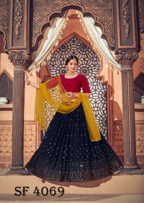BRIDESMAID VOL 12 Bridal Look Lehengha Choli In Navy Blue Color By SHUBHKALA