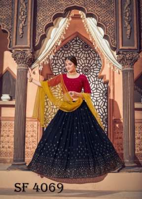 BRIDESMAID VOL 12 Bridal Look Lehengha Choli In Navy Blue Color By SHUBHKALA