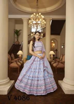 BRIDESMAID VOL 15 Bridal Look Lehengha Choli In Sky Blue Color By SHUBHKALA