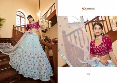 BRIDESMAID VOL  16 Designer Lehengha Choli In Light Sky Color By SHUBHKALA