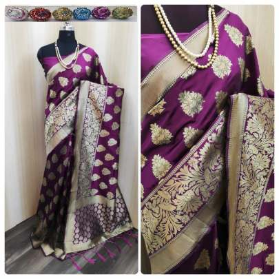 Banarasi Handloom Weaving Silk Purple