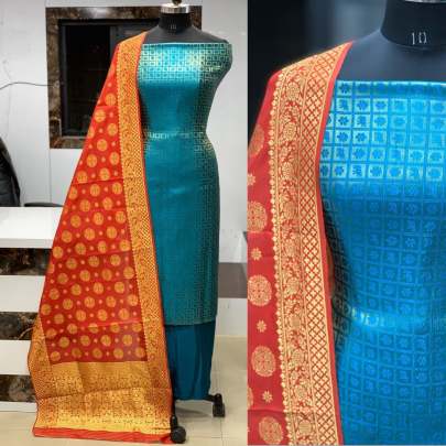 Banarasi Jacqurd Nylon With Thread And Zari Work Butti