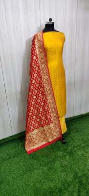 Banarasi Jacqurd Nylon With Thread And Zari Work Butti